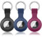 3 Pezzi Meliya AirTag Portachiavi per Apple Airtag, Silicone Custodia per Apple Airtags con Portachiavi, Cover Protettiva per AirTags Tracker per Zaini (Nero+Blu navy+Rosa rossa)