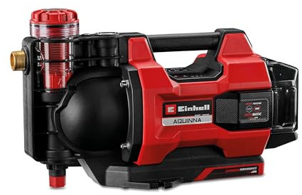 Einhell pompa da giardino a batteria automatica AQUINNA 18/30 F LED AUTOMATIC Power X-Change (18 V, max. 3000 L/h, max. 28 m di altezza, funzione automatica, 2 slot per batteria, senza batteria)