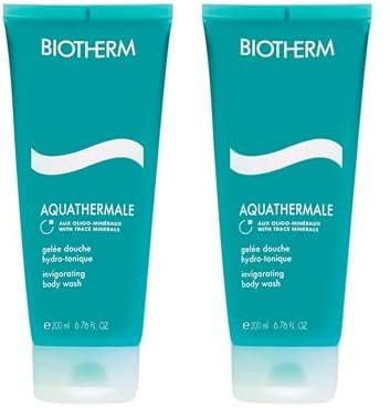 Biotherm Aquathermale Gel Douche Duschgel, erfrischendes Duschgel für eine sanfte Reinigung, mit wertvollen Oligo-Mineralien, für ein belebtes und geschmeidiges Hautgefühl, 200 ml (Packung mit 2)