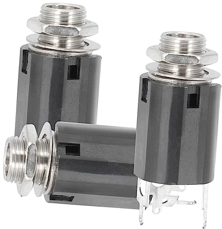 IWOWHERO 3pezzi Jack Per Chitarra Elettrica Stereo Trs Femmina Connettore Audio Montaggio Pannello Accessorio Per Chitarra Jack Per Microfono Per Patch