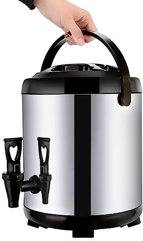 LXJBBD Catering Urn Hot Water Dispenser - Stainless Steel Insulated Bucket for Beverages and Milk Tea with Faucet