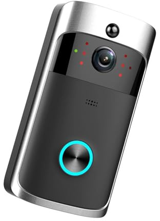 Video Doorbell, V5 Wireless Smart Doorbell Night Vision 720P HD Voice Intercom Doorbells PIR Detection Motion Sensing Security Protection Device