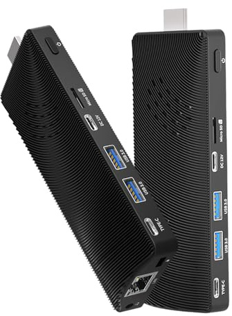 Mini PC Stick, Win 11 Celeron J4105 8GB RAM 128GB eMMC 2.7GHz, USB-C Fanless Desktop PC, USB 3.0 X 2, RJ45 Gigabit Ethernet 4K 60Hz, WiFi BT 5.2, HDMI 2.0 for Business, Home, Office
