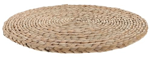 SEWACC Dessous Assiette Rond en Paille Marron, Tapis de Protection de Table Résistant la Chaleur, Cuisine Décoration de Table à Manger Rustique