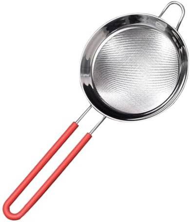 susiodeu Multifunktionaler Fettabscheider mit feinmaschigem Sieb, rostfrei, für gesünderes Kochen, Spaghetti Sieb mit langem Griff und Aufhängering