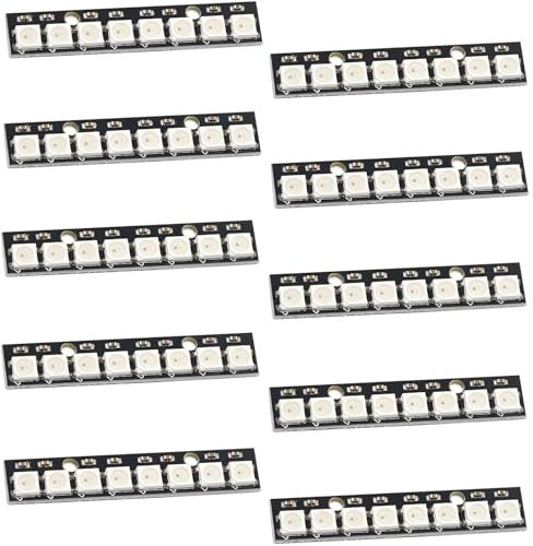 Joycabin 10 Stück WS2812 RGB LED Modul 8 Bit, 5050 LED Stick | 8 Bit adressierbarer RGB LED Streifen mit eingebautem Treiber, geeignet für Arduino, Raspberry Pi, ESP32 Projekte