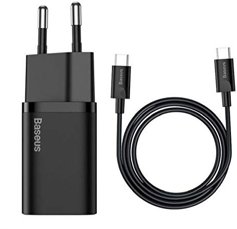 Baseus Super SI PD 25W Type-c to Type-c Kabel Wand Ladeset Schwarz