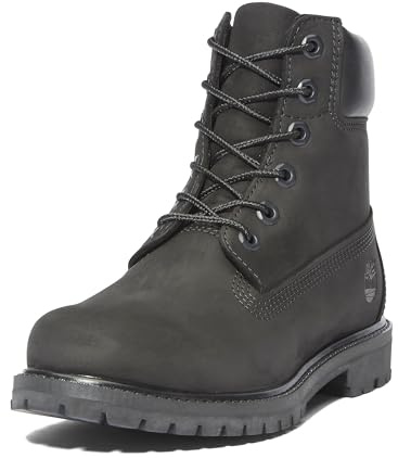 Timberland Women's 6 Premium Boot, Black Nubuck, 7.5