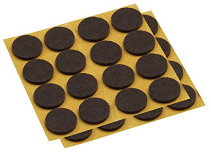 Metafranc Filz-Gleiter Ø 28 mm - selbstklebend - braun - 40 Stück - Effektiver Schutz Ihrer Möbel & Stühle / Möbelgleiter-Set für empfindliche Böden / Stuhlgleiter / Bodengleiter / 645176