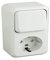 Base schuko + Interruptor Electro dh 36.470/BI/B