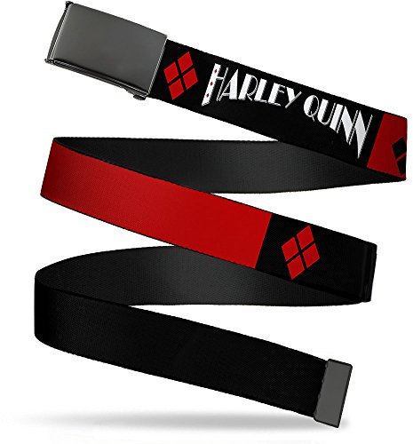 Buckle-Down Herren Web Belt Harley Quinn 1.25 Gürtel, Mehrfarbig, 3 cm Breit-Passt Oben-107 cm Pant Größe