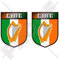 Irland Irish Irland Gälische Harfe Shield 75 mm (7,6 cm) Bumper Sticker, Aufkleber Vinyl X2