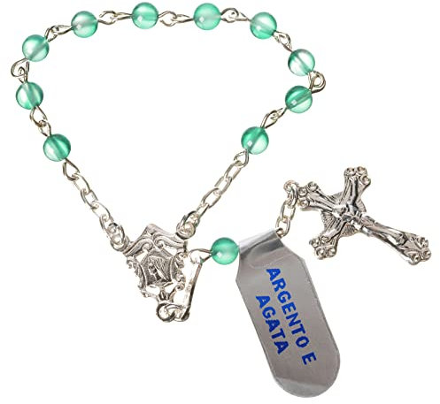 Holyart Zehner Rosenkranz Silber und grünen Achat