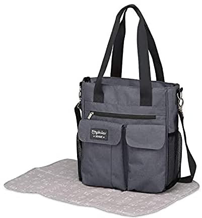 Pirulos 47631930 - Bolso, diseño denim, 30 x 34 x 10 cm, color gris