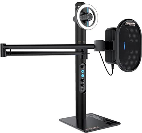Marantz Professional Turret - Sistema Completo di Trasmissione con Webcam Full HD, Microfono a Condensatore, Schermo Anti Pop, Hub e Connessione USB-C
