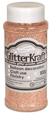 Eleganza Glitter Kraft Fine Glitter 100g Bottle Rose Gold