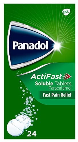 Panadol ActiFast Pain Relief Tablets, Soluble Paracetamol Tablets, Pack of 24