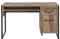 FORTE Hud Schreibtisch mit 1 Tür und 1 Schublade, Holzwerkstoff, Stabeiche / Betonoptik Dunkelgrau, 129.4 x 74.7 x 60.2 cm