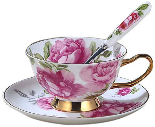YBK Tech Ensemble tasse et soucoupe style européen en porcelaine anglaise pour thé et café