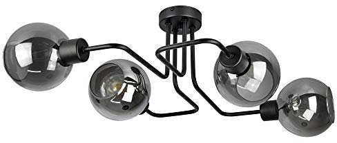 FKL DESIGN Home Deco Deckenlampe Pendellampe Hängelampe Wandlampe Tischlampe Leuchte Pendelleuchte Kugel Schwarz Grau Weiß Lampe aus Serie N100 verschiedene Varianten (N100-EK4)