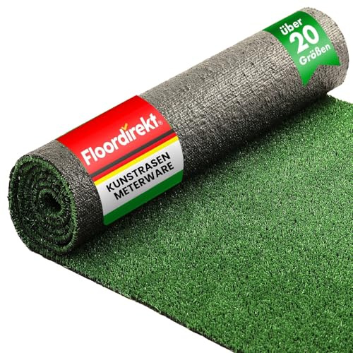 Floordirekt Premium Kunstrasen Nantes | Rasenteppich | Rollrasen | Polhöhe: 40 mm | Robust & UV-stabil | Kunststoffrasen | Garten-Rasen | Rasen für Balkon, Terrasse & Garten (200 x 200 cm)