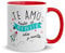 Kembilove Tazas de Desayuno para Parejas – Taza de Café Rojas con Mensaje Te Amo hasta el Infinito ida y vuelta – Regalos Originales para el día de los enamorados