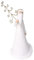 Statuetta Babbo Natale bianco in resina con albero dorato alto 27cm