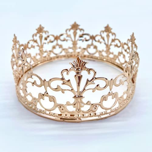 Vintage Prinzessin Krone Kuchen Topper Dekoration für Jungen Mädchen Kuchen Dekorationen für Hochzeit (Roségold)