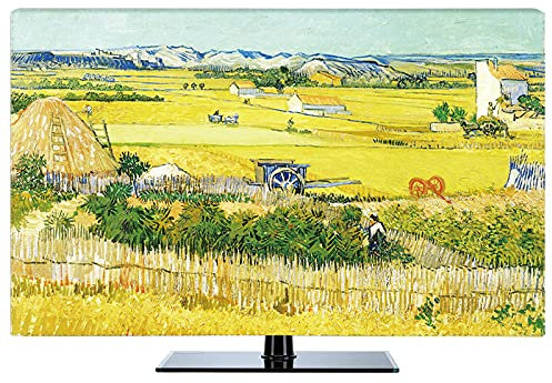 ZJCNHY TV Cover Cover Sun Protection Computer Monitor Protector for Wall Hanging Desktop Curved Type Screen Soft Fabric Craft Tv Cover 821 (Color : F, Specification : 80 inch)