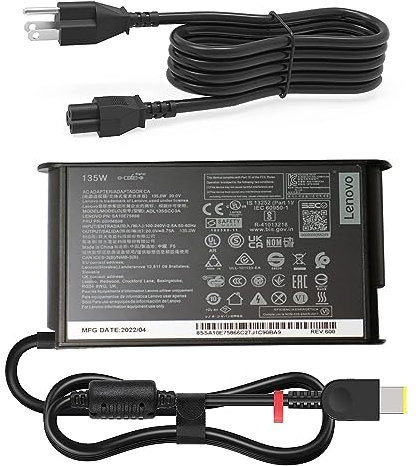 135W AC Charger Fit for Lenovo Thinkpad W540 W541 P50 P70 T470P T460P T450P T440P T540P E560P, Ideapad G405 G410 G505 G510 135 Watt Laptop Power Supply Adapter Cord