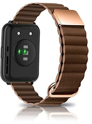 Leder Armband Kompatibel mit Huawei Watch Fit 2 Armband Ersatz Magnetische Für Herren Damen Classic Active Uhrenarmband Für Huawei Watch Fit 2 (braun)