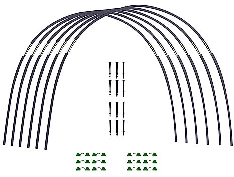 Mandeep Cadre pour Serre de Jardin - Lot de 6 Arceaux Serre de Jardin Support De Plantes Cerceaux De Serre De Jardin Antirouille pour Bâche De Serre Tunnel