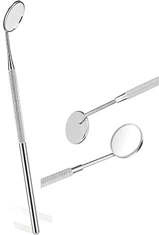 YSCARE Miroir Dentaire en Acier Inoxydable Inspection des Dents Bouche en Acier Inoxydable Miroir Dentiste Convient également aux extensions de cils (un seul miroir)