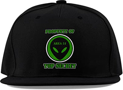 Area 51 Sci-Fi Aliens Nevada USA Baumwolle Flaches Visier Fullcap Baseball Cap Trucker Hat Unisex Sport Atmungsaktiv, Schwarz , One size