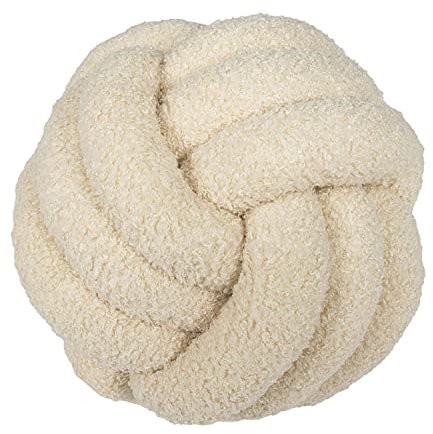 Aocase Plüsch-Knoten-Ball-Kissen, weicher Knoten-Ball-Wurf-Kissen-Heimdekorations-Kissen-Plüsch-Wurf-Knoten-Kissen-handgemachtes rundes Kissen-Knoten-Schlafzimmer-Dekor,Beige,22cm