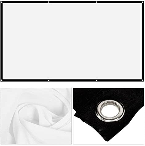 Projektorleinwand 50 16:9 Verdickung Tragbar Faltenfrei Projektionsleinwand Projektionsvorhang aus weichem weißem Polyester 40 Zoll (120 Zoll)