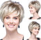 iFRich Kurze Silber Grau Schwarz Synthetische Perücken für Frauen Mischung Pixie Cut Perücke Mit Bang Light Weight, Natürliche Täglichen Gebrauch Haar