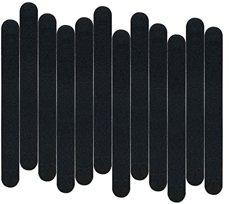 Paquete de 12 limas de uñas, grano 100/180, limas de uñas profesionales, lima de uñas para uñas acrílicas y uñas naturales, color negro