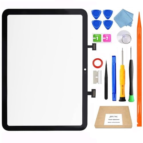 Digitizer für iPad 10 Display Glas Touchscreen A2696 A2757 A2777, für iPad 10. Gen (2022) Ersatz Bildschirm 10.9 Inch+Videoanleitung,Toolset, Glas