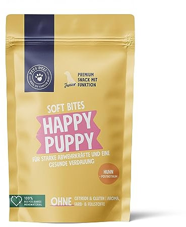 Pets Deli Happy Puppy Welpen Snack für Hunde – Stärkt nachweislich Abwehrkräfte & Verdauung – mit innovativen Postbiotika (300g)