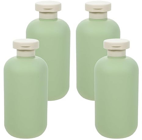BPZXL 4 pièces 300ml Vert flacons vides en Plastique, Bouteilles de Lotion à Presser Flacon Vide Cosmétique Bouteilles pour Cosmétique Savon Gel Huile Essentielle Lotion Le shampooing