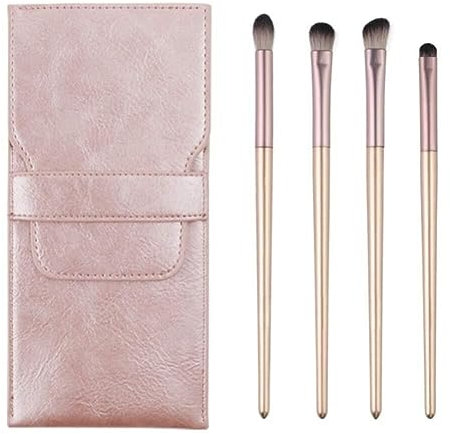 OXOAMP Pinceau de Maquillage 4 brosses à paupières Portables Brosse multifonctionnelle for Les Yeux avec Sac cosmétique de Voyage Pinceaux à Fond de Teint