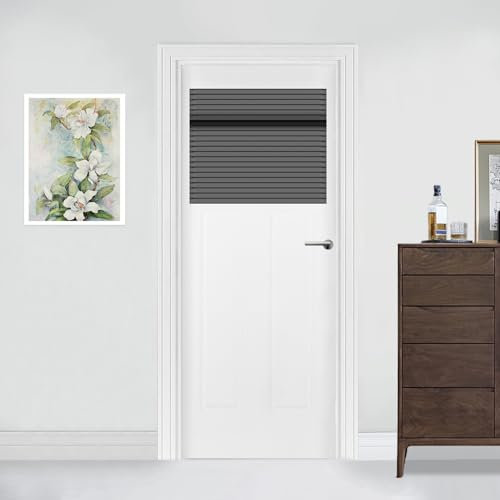 Muamar Door & Window Curtains for Patio Door, Room Darkening Draft Block Shades, Thermal Insulated Blinds for French Door - W25 x L20 inch, Dark Grey, 1 Panel