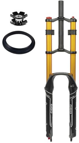 Bike Suspension Forks 26/27.5/29'' MTB Bicycle Suspension Fork Mountain Bike Oil Spring Front Forks 28.6mm Straight Tapered Tube 9*100mm QR 150mm Travel Damping Adjustment ( Color : Gold , Size : 26in