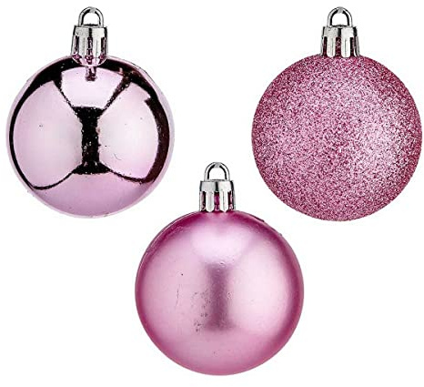 Krist+ Weihnachtskugeln Ø 5 cm 24 Stück rosa Kunststoff
