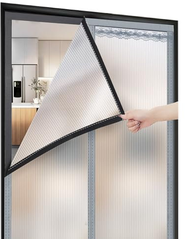 Türvorhang thermo kälteschutz filz Wärmeschutzvorhang Winter Magnet Wärmeschutzvorhang für Türen Klimaanlage Fliegenvorhang Winddicht Wasserdicht Türvorhang (120x220 CM)