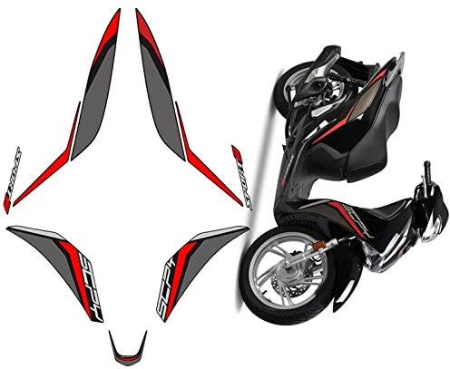 FLYIFE Kit Adesivi Carena Moto Decalcomania Anteriore Impermeabile per H&Onda SH125 Sh 125 Accessori (Color : 2)