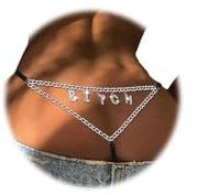 Eyraevor Damen-Stringtanga, Stringtanga, Strass, T-Rücken, Bauch, Taille, Kette, Unterhose, Mini-Unterwäsche, Körperschmuck