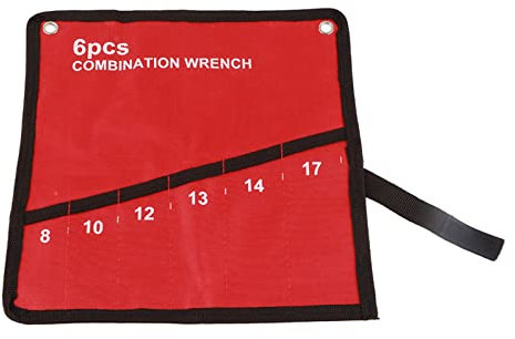 Werkzeugtasche, Rot, Aufrollbare Werkzeugtasche, Werkzeug-Organizer, Mehrere Taschen, Werkzeug-Rolltasche, Werkzeugtasche, Organizer, Schraubenschlüssel-Organizer, Kleine Werkzeugtasche Für (6口)