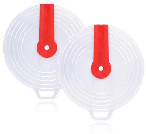 2pcs Mixing Bowl Splatter Guard, 12.2 Inch Mixer Splash Guard Silicone Mixer Splatter Screen Clear Splatter Cover Lid Cooking Tools for Egg Bowl Whisks Kitchen Hand Electric Mixers
